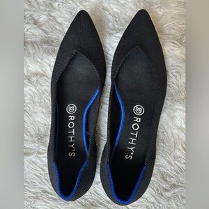Rothy's Black and Blue Women's Classic Pointed-Toe Flats Shoes Size W9